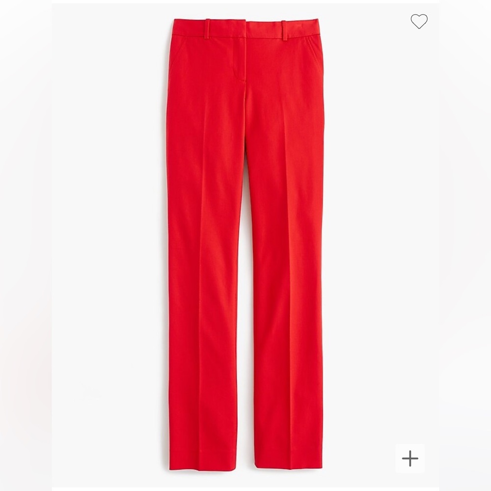 J. Crew Campbell Trouser in 2-way stretch cotton red size 2 G0744